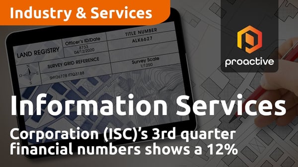 ISC’s 3Q financial numbers show a 12% increase in revenue year-over-year
